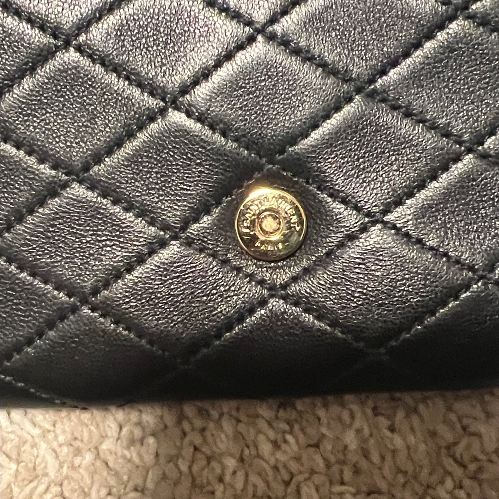 YSL Saint Laurent Gaby Phone Holder, black quilted with gold chain NWT! - Picture 10 of 17